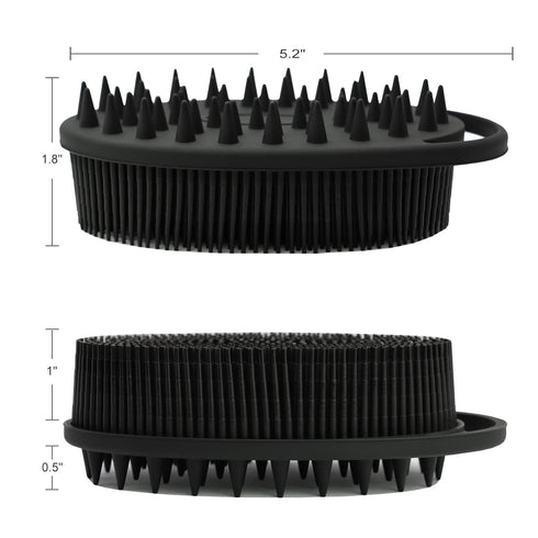 Upgrade Body Scrubber and Hair Shampoo Brush, Premium Silicone Loofah, Exfoliating Shower Scrubber, Scalp Massager for