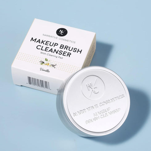 Solid Makeup Brush Cleanser Soap with Silicone Cleaning Pad, Vegan, Cruelty-Free, Natural Ingredients, 2.45 Oz