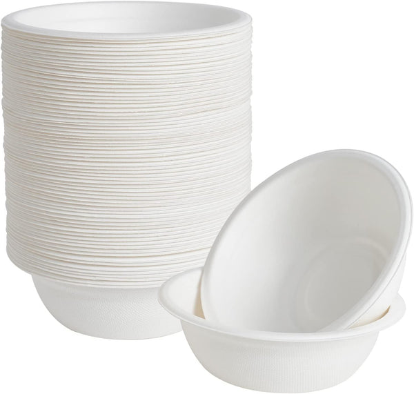 ECOLipak 150 Pack 12 oz Disposable Compostable Bowls, Heavy-Duty Biodegradable Soup Bowls, Eco-Friendly