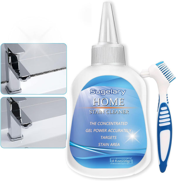 Sugelary 8Fl.oz Household Cleaner Gel for Washing Machine, Refrigerator Strips, Grout Cleaner Gel with Brush