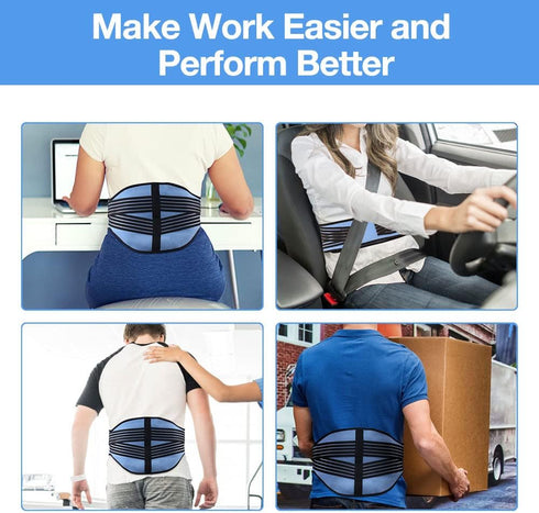 Back Ice Pack for Lower Back Pain Relief with Compression, 2 Gel Packs for Sciatic Pain