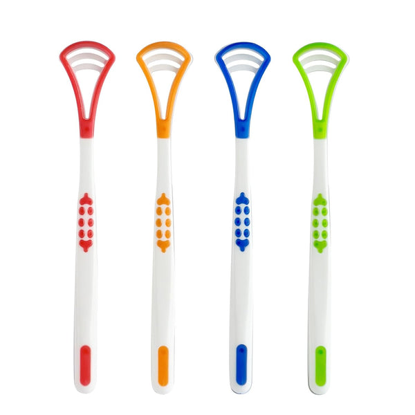 4-Pack Tongue Scraper Oral Care Kits – Dual-sided Brushes for Reducing Bad Breath, Ideal for Adults and Kids