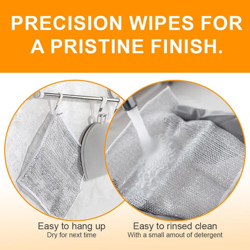 10 Pcs Reusable Wire Dishwashing Rags, Non-Scratch Multipurpose Cleaning Pads for Washing Dishes, Pots, Pans