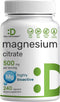 DEAL SUPPLEMENT Magnesium Citrate 500mg 240 Capsules for Muscle, Heart, & Digestive Support, Easily Absorbed, Non-GMO