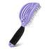NuWay 4HAIR DoubleC U.S. Patented Double Curved Detangling Brush - Hair Dryer Safe (Violet)