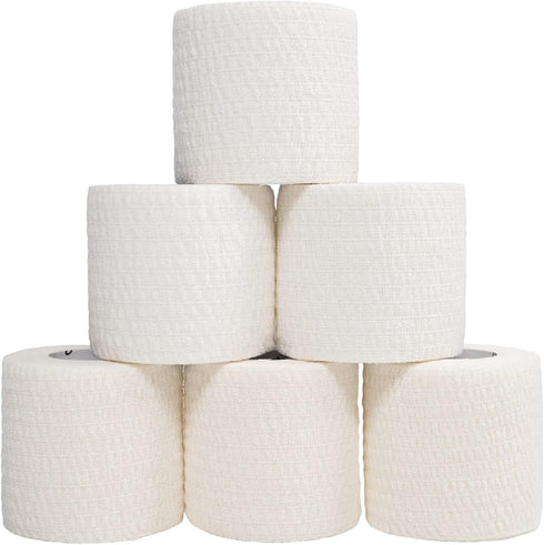Weightlifting Tape - Stretch Sports Tape for Wrist and Hand Use, 6 Rolls, White