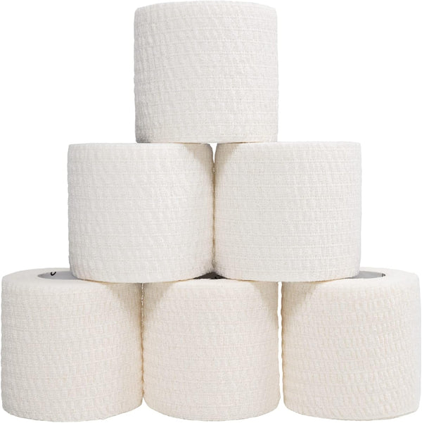 Weightlifting Tape - Stretch Sports Tape for Wrist and Hand Use, 6 Rolls, White