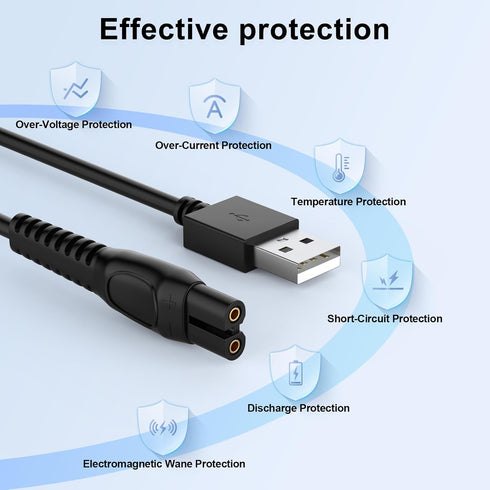 Philips Norelco One Blade Cord QP2724 Charger for OneBlade 360 QP2834 MG5910 MG7910 MG9510 X5006