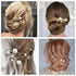 inSowni 26 Pack Gold Flower Pearl Wedding Bridal Hair Side Combs + U Shaped Hair Pins Clips for Women, Girls