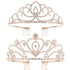 Pack of 2 Rhinestone Tiara Crown Headband Tiaras for Wedding, Christmas, Bridal Party, Birthday
