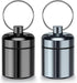 2 Pack Mini Pill Case Keychain, Portable Travel Pill Container, Waterproof Metal Daily Pill Box Organizer for Office
