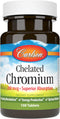 Carlson Chelated Chromium 200 mcg 100 Tablets | Superior Absorption for Healthy Metabolism & Wellness