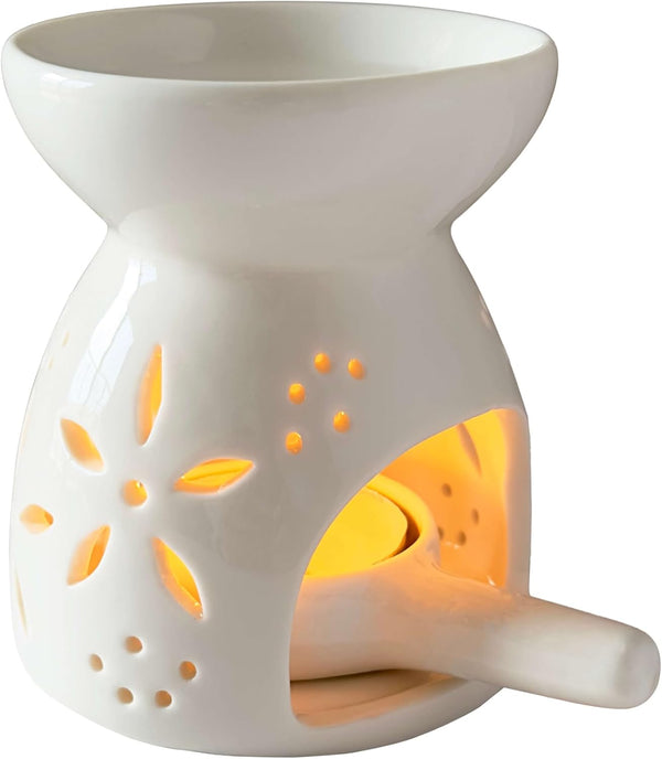 JHZABPO White Oil Burner Set, Tea Light Wax Melt Warmer with Tea Wax