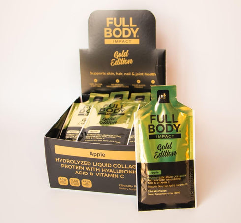 Liquid Collagen Protein with Hyaluronic Acid & Vitamin C - Gold Edition (Apple), 16,000mg Hydrolyzed Collagen