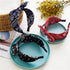 Paisley Print Wide Bow Headbands for Women, Cute Knot Hair Accessories (Style 1: Red, White, Navy, Black)
