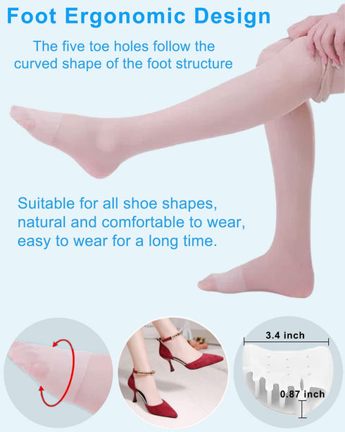 4 Pairs Metatarsal Gel Pads, Toe Separators for Bunions and Foot Pain Relief, Hammer Toe Corrector Spacers
