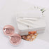 Honbay Fashion Marble Contact Lens Case, Portable Kit with Mirror (Square) (Rose Gold)
