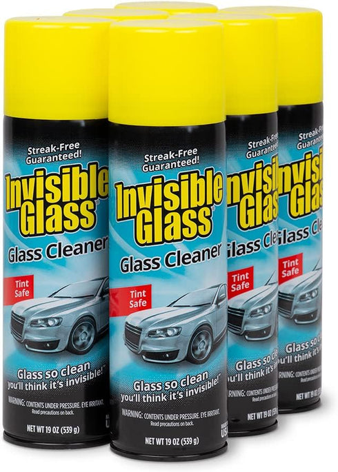 Invisible Glass 91164-6PK, 19-Ounce Premium Glass Cleaner for Auto and Home, Streak-Free Shine, Pack of 6