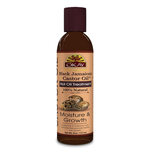 OKAY 100% Natural Black Jamaican Castor Hot Oil Hair Treatment, 6 oz