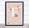 The Card Zoo Baby Birth Details Nursery Christening Woodland Animals Pink Initial F Print