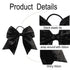 Sequin Black Cheer Bows, Caenagrion 12 PCS 7" Large Handmade Ponytail Holder for Cheerleaders