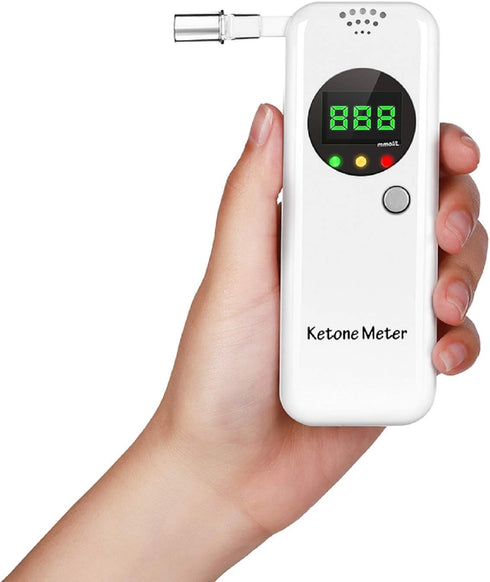 Ketosis Breath Tester, Ketone Meter Breathalyzer with 10pc Mouthpieces (White)