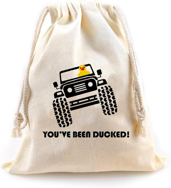 LANBAIHE You've Been Ducked Duck Drawstring Bag, Reusable Rubber Duck Bag 14.6'' x 11.8'', Great Gift for Duck