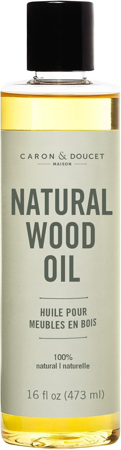 CARON & DOUCET - Natural Wood Conditioning Oil - 100% Plant Based, Orange Scented - Suitable for Natural Wood Furniture