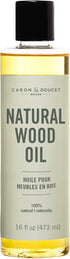 CARON & DOUCET - Natural Wood Conditioning Oil - 100% Plant Based, Orange Scented - Suitable for Natural Wood Furniture