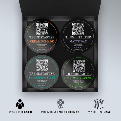 MATTE STYLE PREMIUM WAX POMADE SAMPLE PACK, Cream Pomade, Matte Wax, Men's Premium Haircare Pomades (1 Sample Box)