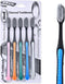 ADA Activated Charcoal Toothbrush 5 Pack, Extra Soft Ultrafine Bamboo Bristles, Natural Whitening, Multicolor