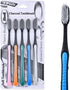 ADA Activated Charcoal Toothbrush 5 Pack, Extra Soft Ultrafine Bamboo Bristles, Natural Whitening, Multicolor