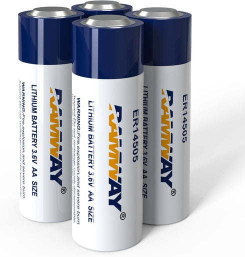 KBT 4Pack 3.6V ER14505 Lithium Li-SOCL2 Battery, 2700mAh High Capacity Non-Rechargeable for Sensors