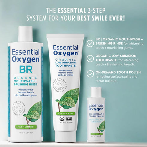 Essential Oxygen Pristine Protocol - A 3-Step System for Your Best Smile Ever, 3 Count Combo Pack