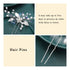 Heread Flower Wedding Hair Pins for Bride, Blue Rhinestones, Silver Pearl Hair Accessories, Pack of 2