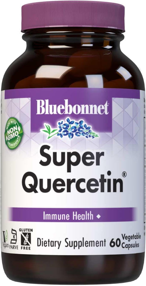 Bluebonnet Nutrition Super Quercetin Vegetable Capsules, Vitamin C Formula for Seasonal & Immune Support, 60 Capsules