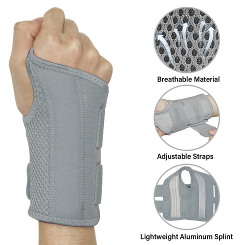 HYCOPROT Wrist Brace Night Sleep Support Splint with Adjustable Straps for Wrist Pain Relief, Carpal Tunnel, Arthritis