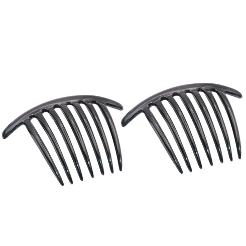 Parcelona French Twist Large 4" Celluloid Side Hair Comb Set of 2, No Slip Styling for Women