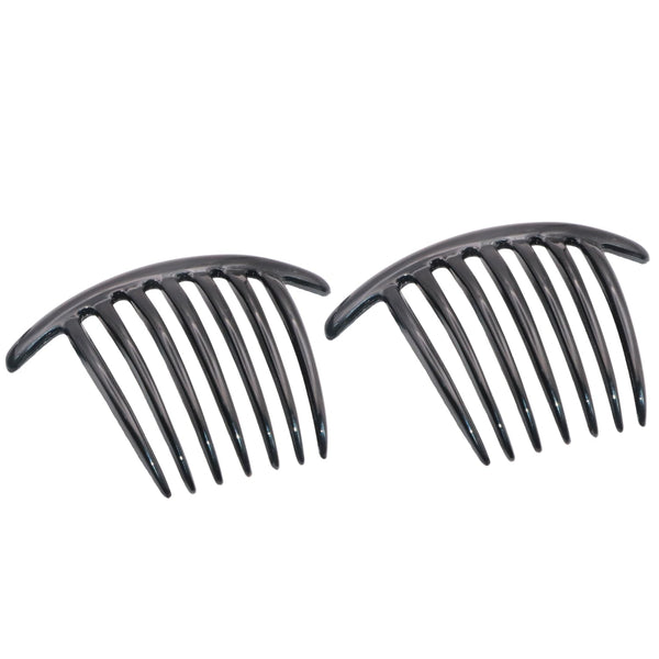 Parcelona French Twist Large 4" Celluloid Side Hair Comb Set of 2, No Slip Styling for Women