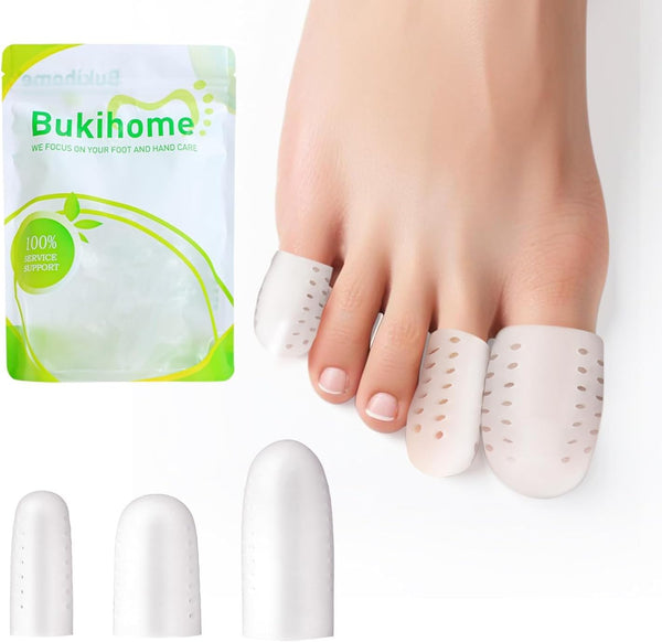 Bukihome 16 PCS Toe Protectors, Silicone Toe Caps for Pain Relief from Corns, Blisters, and Ingrown Toenails (4L+8M+4S).