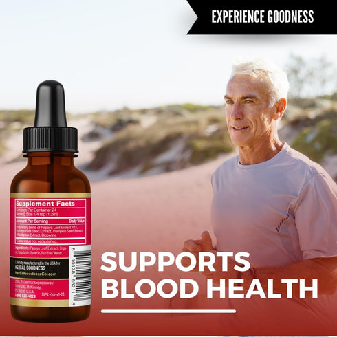 Herbal Goodness Papaya Leaf Blood Platelet Liquid Supplement, 1oz Tincture for Immune Support and Blood Cleanse