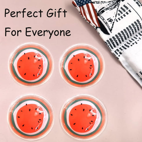 Reusable Gel Eye Ice Pack, Round Cold Pads, Cooling Eye Masks for Eye Strain, Swelling, Redness, Dark Circles, 4PCS