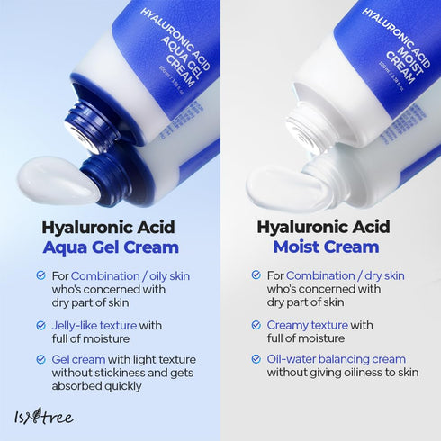 IsNtree Hyaluronic Acid Aqua Gel Cream 100ml, Korean Skincare, Lightweight Moisturizer for Oily to Combination Skin