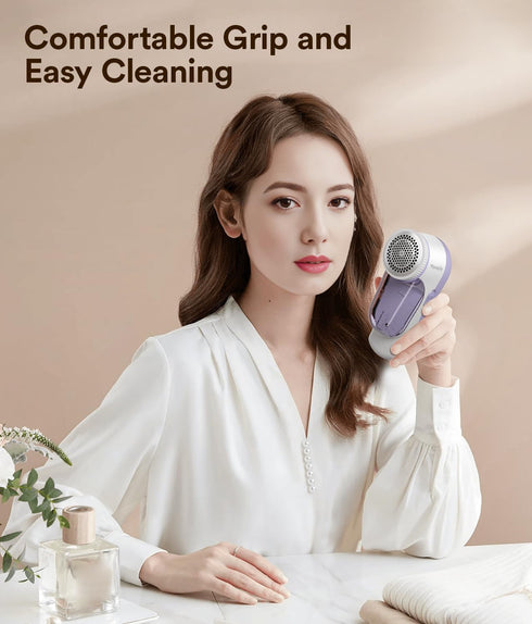 Fabric Shaver, Rechargeable Lint Remover - 6-Leaf Blades for Clothes & Furniture, Couch Pilling Depiller