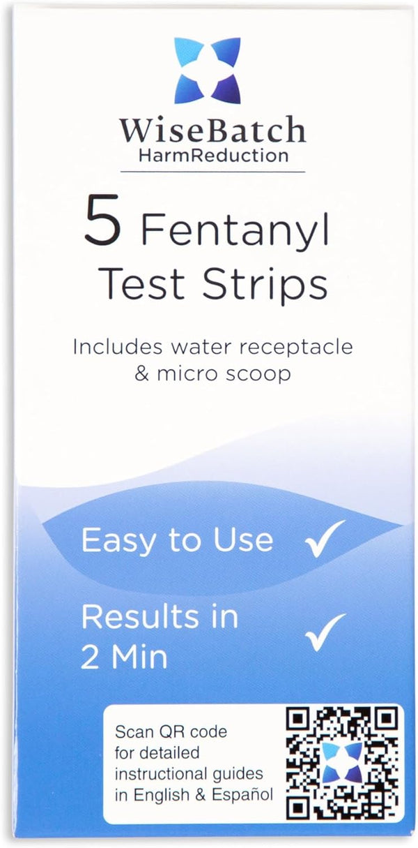 WiseBatch Harm Reduction WiseBatch Fentanyl Test Strip + MicroScoop and Instructions - Box of Five