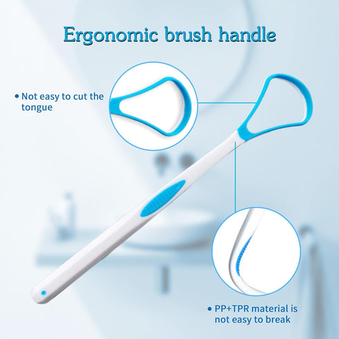 5 Pieces Colorful Plastic Tongue Scraper Cleaner Kit for Adults & Kids, Fresh Breath Accessory