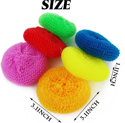 30PCS Plastic Dish Scrubbers for Dishes Plastic Pot Round Scrubber Scouring Pad Nylon Dish Scrubber, Poly Mesh Scouring Dish Pads Non Scratch Scrubbers by NSBELL