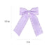 Light Purple Silky Satin Ruffle Ribbon Hair Bow Clips for Girls, Cute Handmade Ponytail Holder Accessories