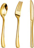 Goodluck 150 Gold Plastic Silverware Set, Disposable Plastic Cutlery of 50 Gold Forks, 50 Gold Spoons, 50 Gold Knives