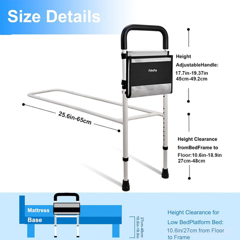PidmFoy Bed Rails for Elderly Adults Safety, Height Adjustable Bed Cane, Bed Assist Rails for Seniors with Support